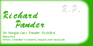 richard pander business card